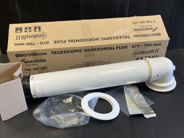 Worcester Telescopic Horizontal Flue Kit LONG 570 - 790mm 7716191171