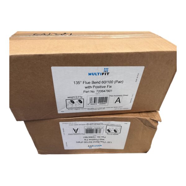 New Pair Baxi Potterton 720647901 Multifit 135° Degree Flue Bend Group A 60/100mm - Image 2