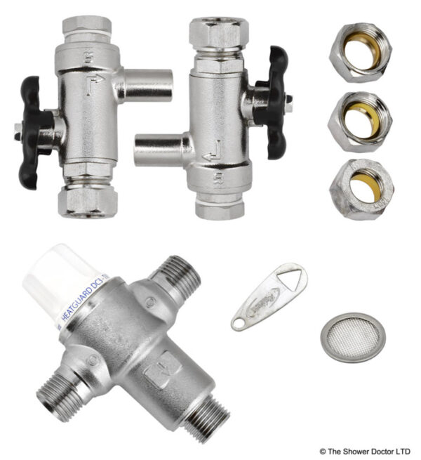 THERMOSTATIC MIXING VALVE Heatguard DC3 4in1 TMV3 approved 15mm HEAT 170 005 - Image 2