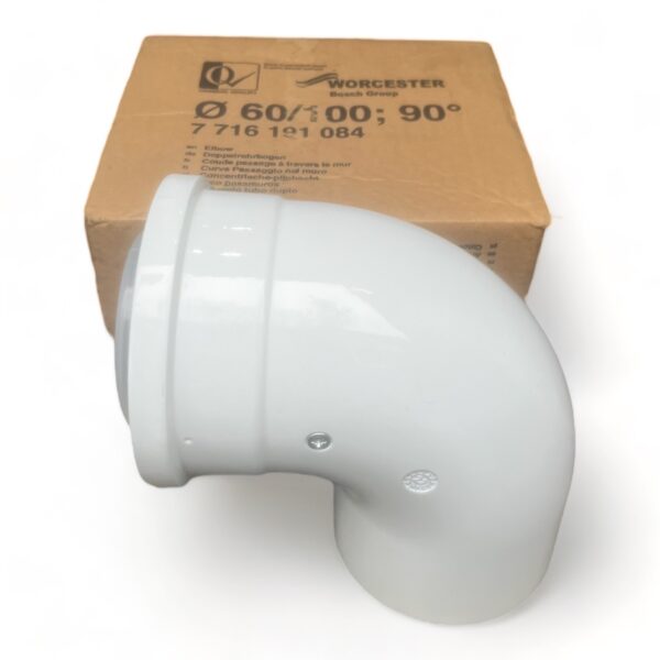 Worcester Bosch 7716191084 60/100mm 90° Flue Bend Condensfit II elbow - Image 2