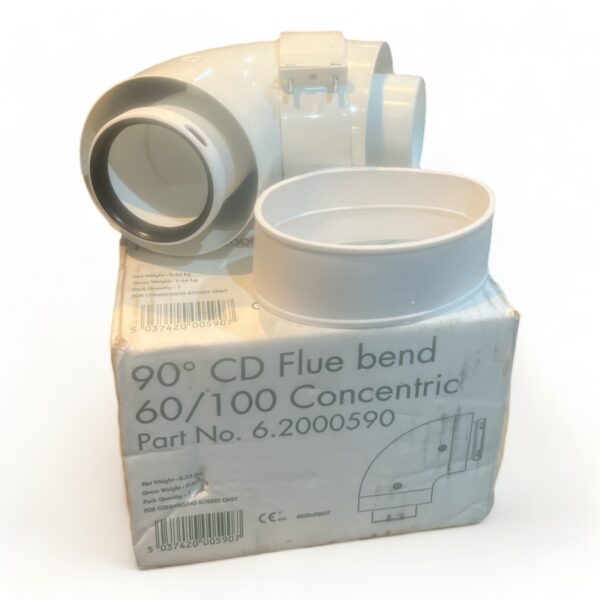 Alpha 90° Degree CD Boiler Flue Bend Elbow 60/100mm Concentric 6.2000590 BNIB